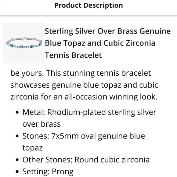 Blue Topaz & CV 7.5 Tennis Bracelet In Gift Box; For Kitty Rescue!
